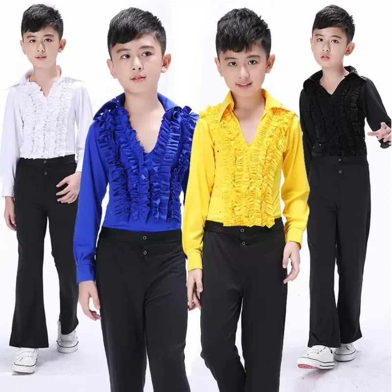 Boys Latin Dance Costume Set Ruffle Long Sleeve Shirt & Pants for Salsa Ballroom Performance Kids Clothes Dancewear Stage Outfit
Boys Latin Dance Costume Set Ruffle Long Sleeve Shirt & Pants for Salsa Ballroom Performance Kids Clothes Dancewear Stage Outfit