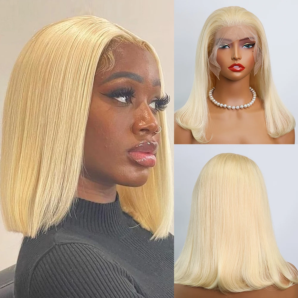 Blonde Bob Wig Human Hair 13x4 HD Lace Frontal Short Straight Lace Front Bob Wigs for Black Women Pre Plucked 613 Blonde Color
Blonde Bob Wig Human Hair 13x4 HD Lace Frontal Short Straight Lace Front Bob Wigs for Black Women Pre Plucked 613 Blonde Color