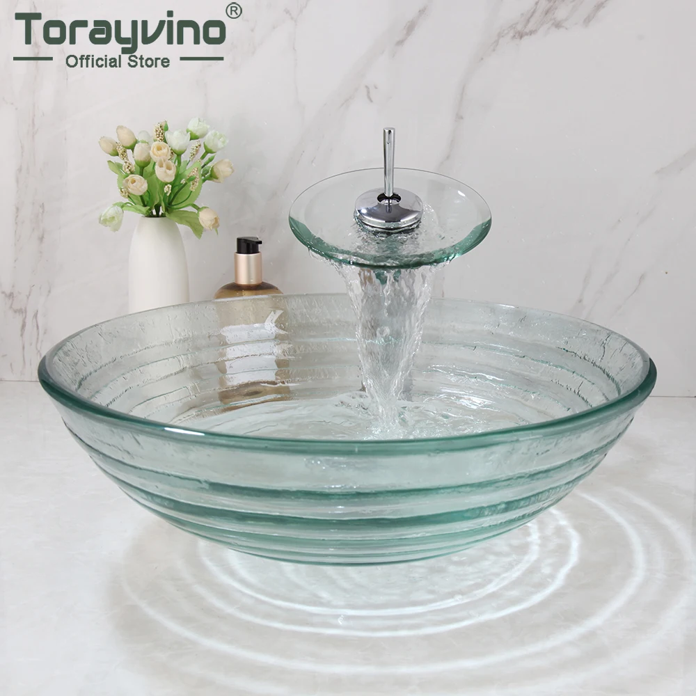 Torayvino Набор смесителей для ванной комнаты Водопад хромированные полированные Смесители воды круглая прозрачная закаленная стеклянная раковина
Torayvino Набор смесителей для ванной комнаты Водопад хромированные полированные Смесители воды круглая прозрачная закаленная стеклянная раковина