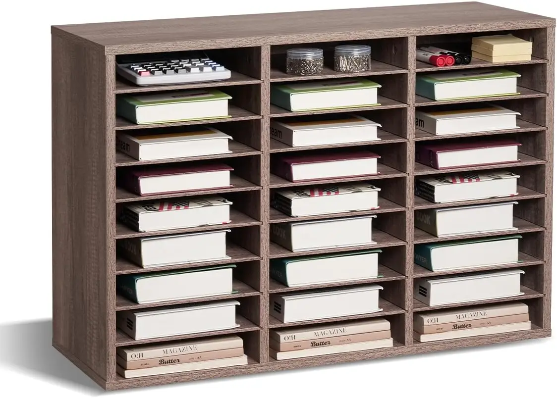 27 Compartment Wood Mailbox Sorter with Removable Shelves for Office Home Classroom Storage, Black-Grey
27 Compartment Wood Mailbox Sorter with Removable Shelves for Office Home Classroom Storage, Black-Grey