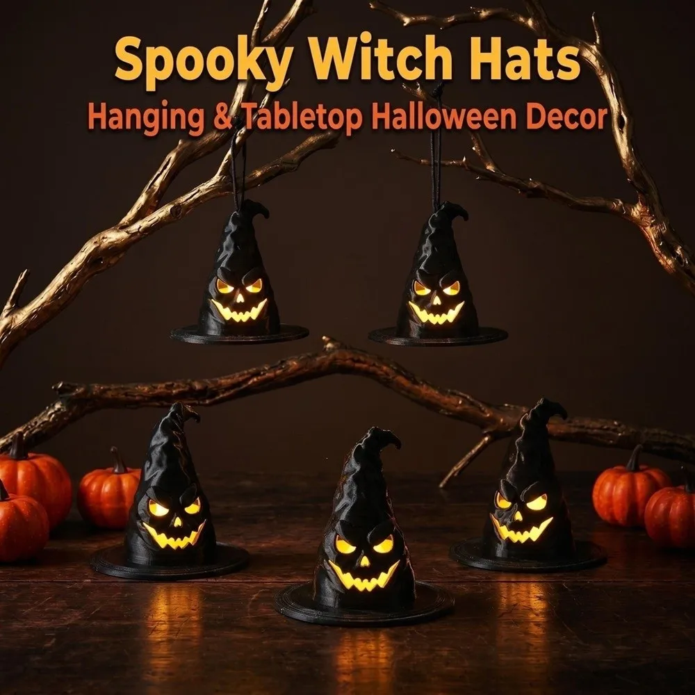 Scary LED Light Up Witch Hat Hanging Light Glowing Hollow Out Halloween Wizard Hat Table Lamp Handmade Dark Spooky
Scary LED Light Up Witch Hat Hanging Light Glowing Hollow Out Halloween Wizard Hat Table Lamp Handmade Dark Spooky