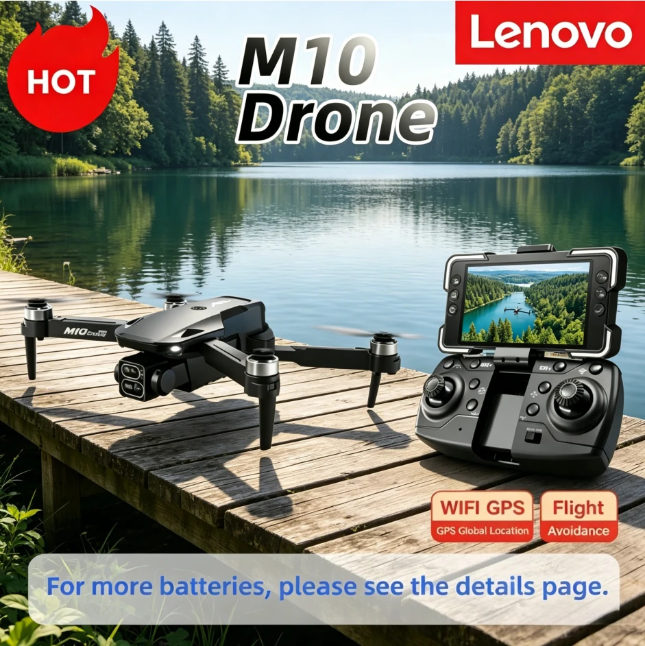 Lenovo M10 Drone professional 8K HD dual camera Brushless motor With Screen RC 5G WIFI Obstacle Avoidance Quadcopter Toys
Lenovo M10 Drone professional 8K HD dual camera Brushless motor With Screen RC 5G WIFI Obstacle Avoidance Quadcopter Toys
