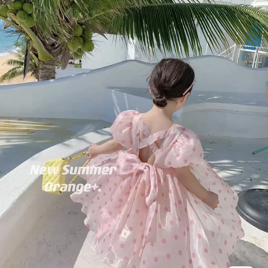 Girls Bubble Short-sleeved Dress 2024 Summer Baby Girl Halter Bow Sparkling Polka Dot Princess Dress fashion
Girls Bubble Short-sleeved Dress 2024 Summer Baby Girl Halter Bow Sparkling Polka Dot Princess Dress fashion
