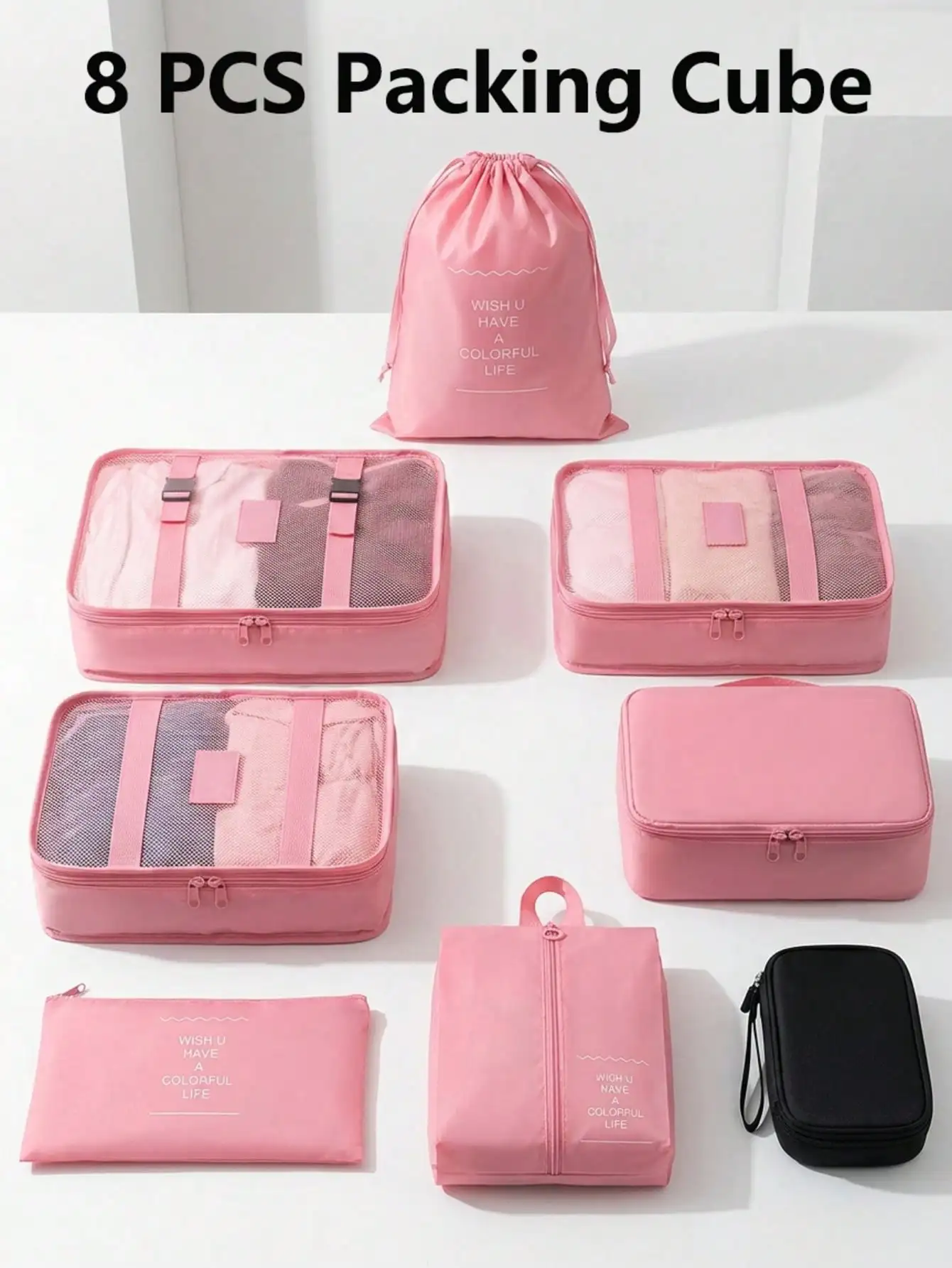 8 Set Packing Cubes& Travel Cable Organizer Pouch Set Packing Organizer Travel Accessories Durable Essentials Bags Set Cable Organizer Pouch Electronic Accessories Carry Case Portable Waterproof Storage Bag For Cord, Charger, Phone, Earphone Black
8 Set Packing Cubes& Travel Cable Organizer Pouch Set Packing Organizer Travel Accessories Durable Essentials Bags Set Cable Organizer Pouch Electronic Accessories Carry Case Portable Waterproof Storage Bag For Cord, Charger, Phone, Earphone Black