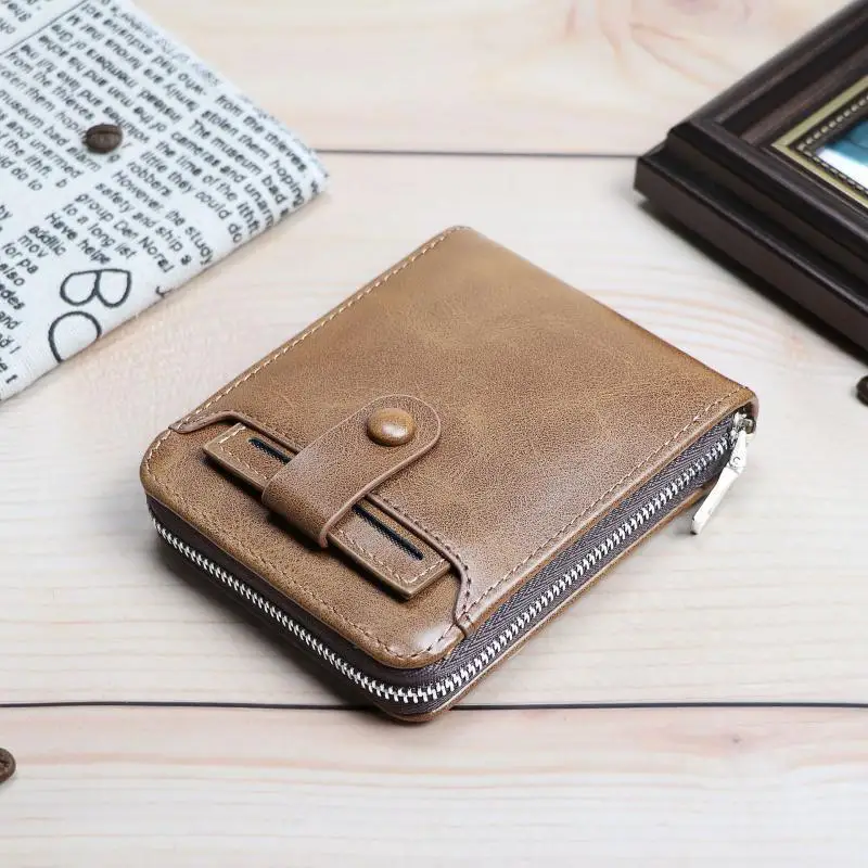 High end men's fashion wallet with short multi slot zipper niche fashion versatile external card wallet horizontal soft wallet
High end men's fashion wallet with short multi slot zipper niche fashion versatile external card wallet horizontal soft wallet