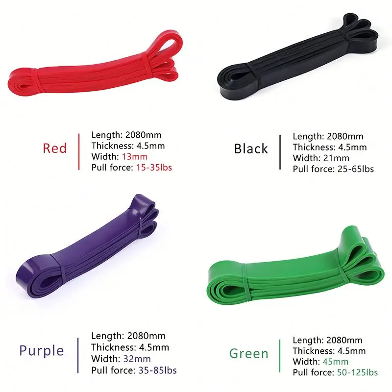 4 Pcs/Set Latex Exercise Pull up Power Elastic Fitness Resistance Rubber Bands Home Exercise 15-125lbs
4 Pcs/Set Latex Exercise Pull up Power Elastic Fitness Resistance Rubber Bands Home Exercise 15-125lbs