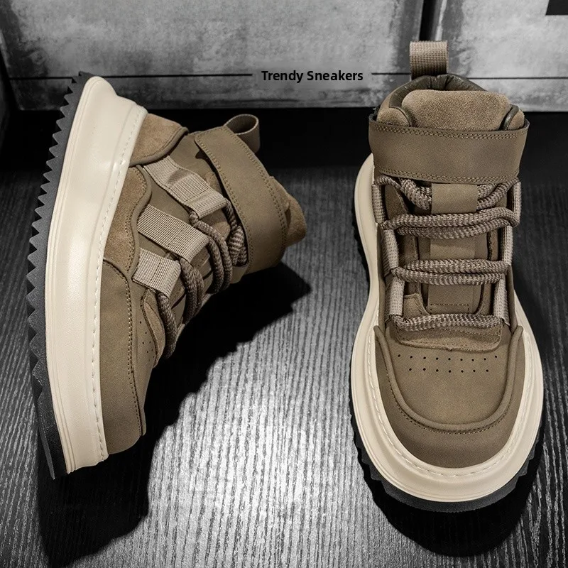 High-Top Men's Shoes Spring Trend Versatile Casual Board Shoes Teenagers Thick Bottom Heightening Leather Surface Waterproof ...
High-Top Men's Shoes Spring Trend Versatile Casual Board Shoes Teenagers Thick Bottom Heightening Leather Surface Waterproof ...