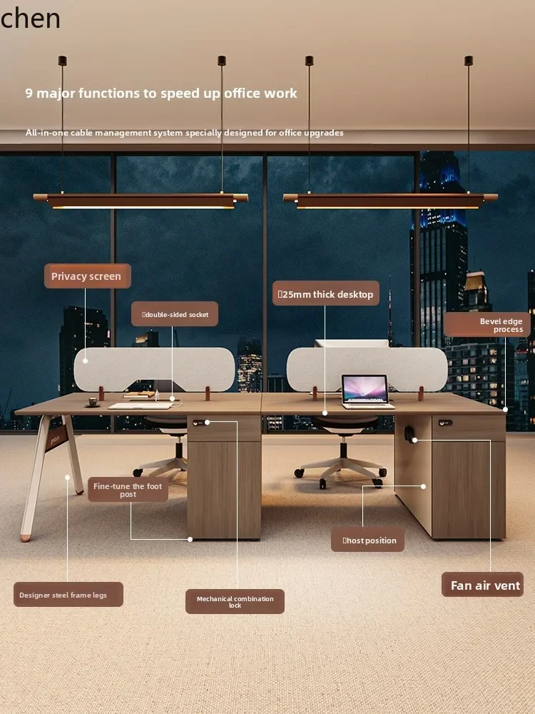 HYS Office Desk and Chair Set for Four People, Staff Desk, Employee Desk, Partition, Simple Modern Office, 6-Person Cubicle
HYS Office Desk and Chair Set for Four People, Staff Desk, Employee Desk, Partition, Simple Modern Office, 6-Person Cubicle
