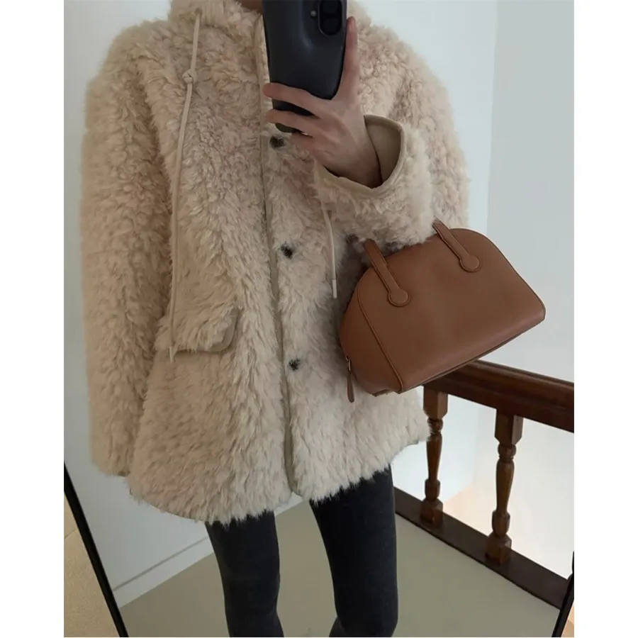 Женская шуба свободного кроя с капюшоном из смешанного материала, корейская Sle Lazy Faion, осень-зима 202, сезонная верхняя одежда
Женская шуба свободного кроя с капюшоном из смешанного материала, корейская Sle Lazy Faion, осень-зима 202, сезонная верхняя одежда