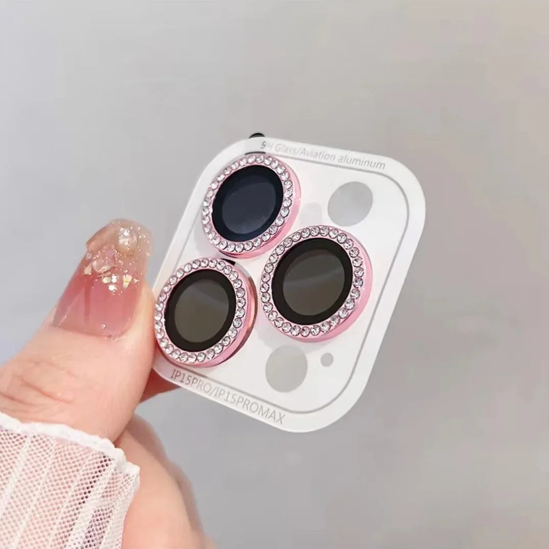 2-3Pcs Glitter Diamond Camera Lens Screen Protector For IPhone 17 16 15 Pro Max 12 Mini Plus 15Pro Tempered Glass Full Cover 2-3Pcs Glitter Diamond Camera Lens Screen Protector For IPhone 17 16 15 Pro Max 12 Mini Plus 15Pro Tempered Glass Full Cover