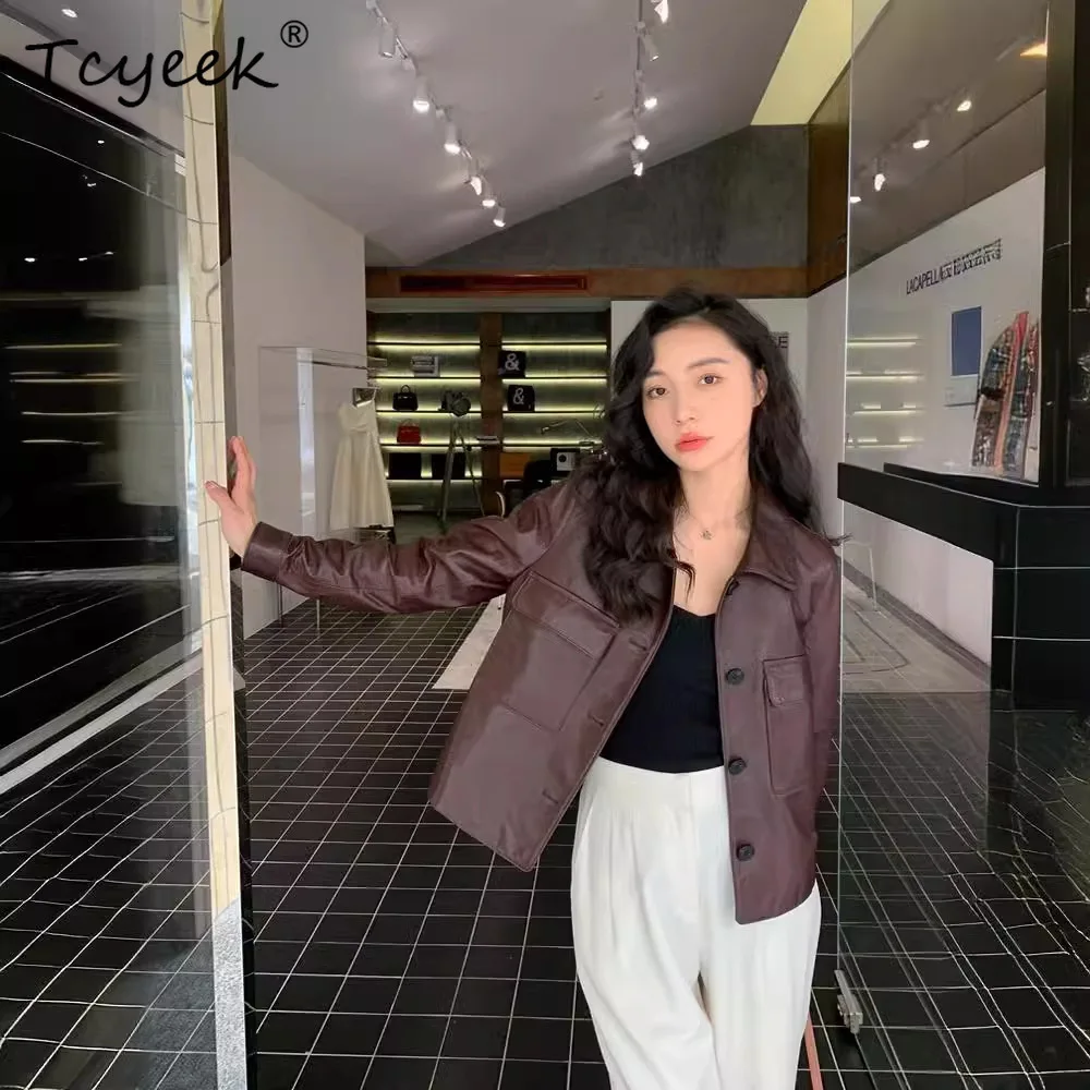 Tcyeek Real Leather Jacket Women Autumn Clothes Genuine Sheepskin Coat Casual New in Coats Vegetable Tanning Jaqueta De Couro
Tcyeek Real Leather Jacket Women Autumn Clothes Genuine Sheepskin Coat Casual New in Coats Vegetable Tanning Jaqueta De Couro