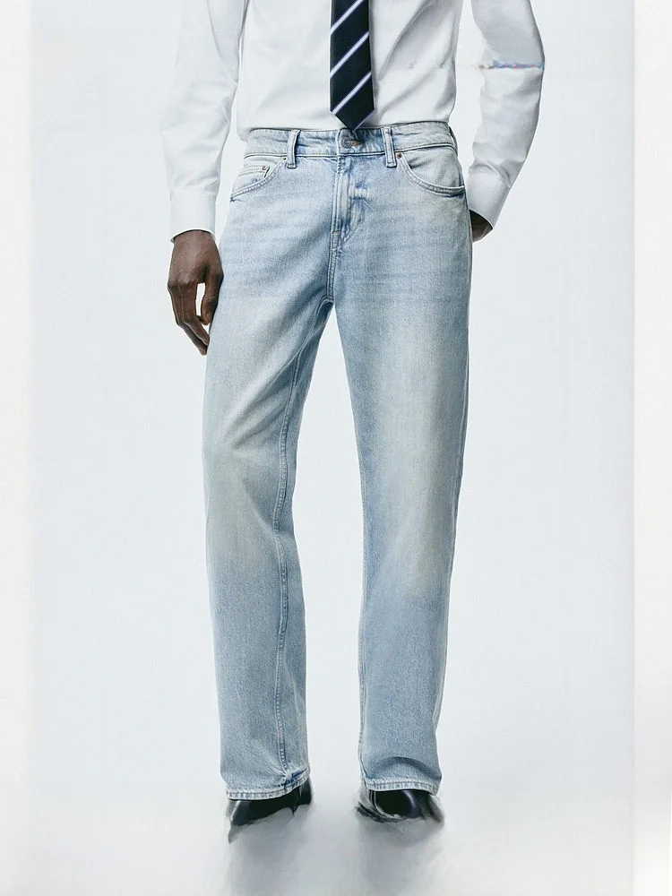 H&M Men's Regular Fit Straight Leg Jeans Cotton Polyester Blend Casual mid Waist Zipper Closure Summer Fashion Clothing
H&M Men's Regular Fit Straight Leg Jeans Cotton Polyester Blend Casual mid Waist Zipper Closure Summer Fashion Clothing