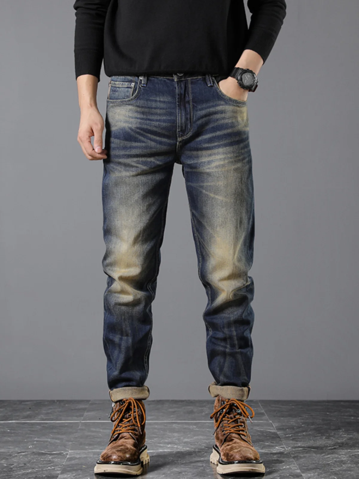 Retro Vintage Heavy Waed Slim Fit Straight Leg Denim Jeans for Men Autumn Winter Trendy Brand Cotton Stretch Casual Trousers
Retro Vintage Heavy Waed Slim Fit Straight Leg Denim Jeans for Men Autumn Winter Trendy Brand Cotton Stretch Casual Trousers