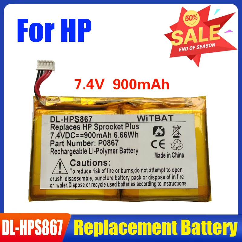 7.2V 900mAh DL-HPS867 Battery for HP Small Print Plus Pocket Photo Printer Compatible P0867 Rechargeable Batteries
7.2V 900mAh DL-HPS867 Battery for HP Small Print Plus Pocket Photo Printer Compatible P0867 Rechargeable Batteries