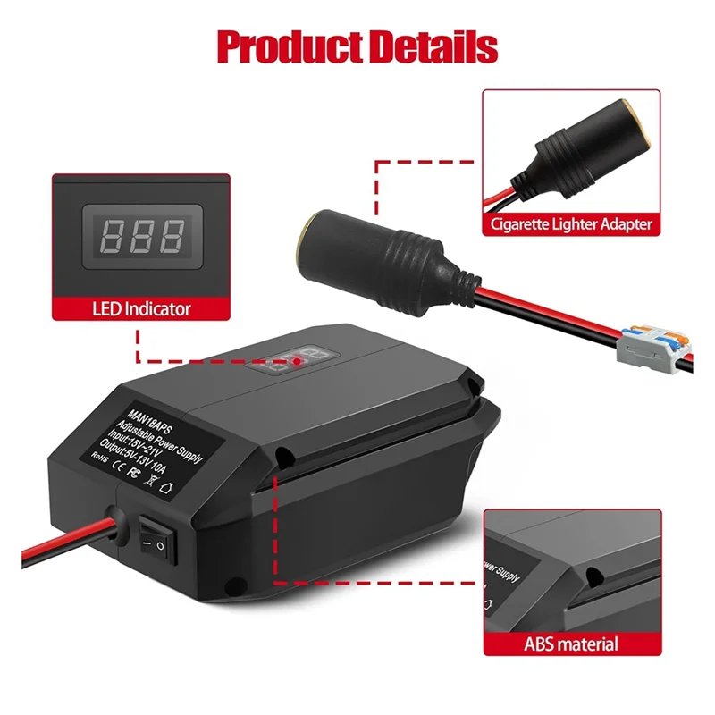 RMWIN-18V To 12V Step Down Converter For Craftsman Battery For Craftsman Battery Adapter Lighter Adapter Power Wheel Adapter
RMWIN-18V To 12V Step Down Converter For Craftsman Battery For Craftsman Battery Adapter Lighter Adapter Power Wheel Adapter