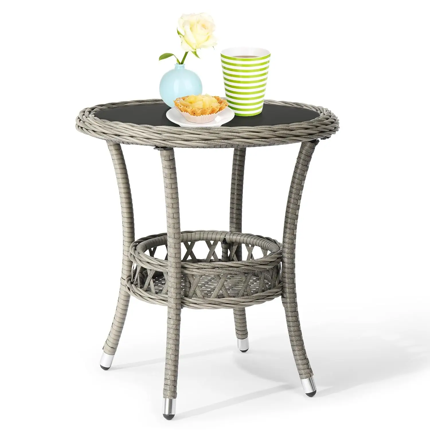 Outdoor Wicker Side Table, Patio Side Tables for Outside Tempered Glass Top Wicker Table with Storage End Table for, Customized
Outdoor Wicker Side Table, Patio Side Tables for Outside Tempered Glass Top Wicker Table with Storage End Table for, Customized