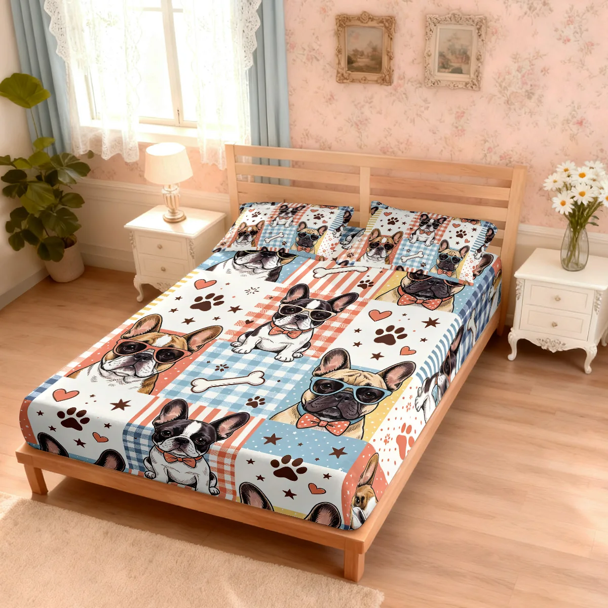 3pcs French Bulldog Printed Coreless Bed Sheet Set Multiple Sizes Soft Bed Covers Bedroom Bedding Decorations, Machine Washable
3pcs French Bulldog Printed Coreless Bed Sheet Set Multiple Sizes Soft Bed Covers Bedroom Bedding Decorations, Machine Washable