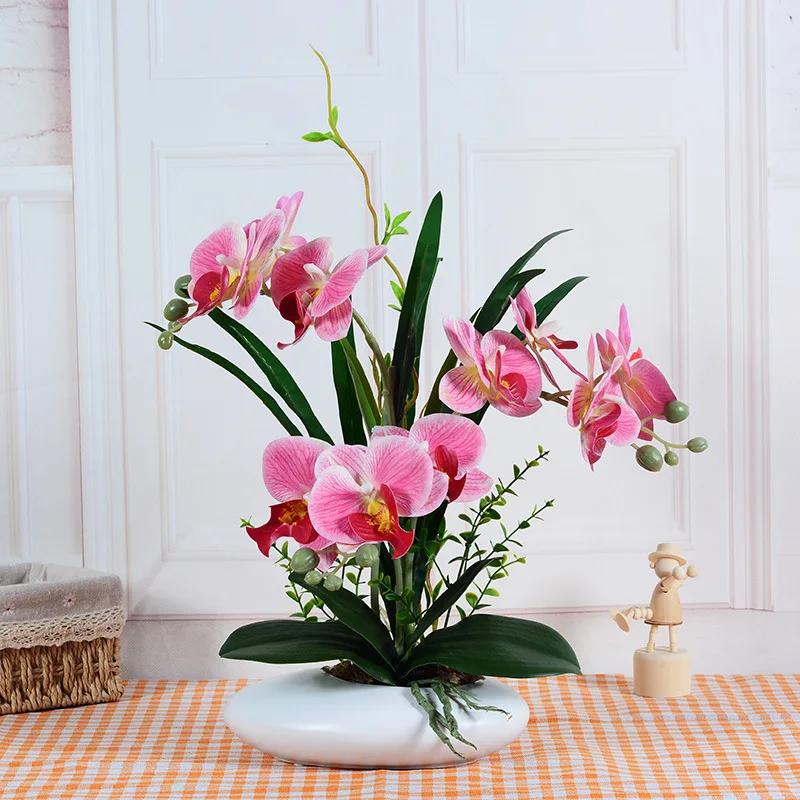 Simulation Of Phalaenopsis Oval Ceramic Potted Flowers Floral Handfeel Simulation Of Green Plants Bonsai Suit Ornaments Dining T
Simulation Of Phalaenopsis Oval Ceramic Potted Flowers Floral Handfeel Simulation Of Green Plants Bonsai Suit Ornaments Dining T