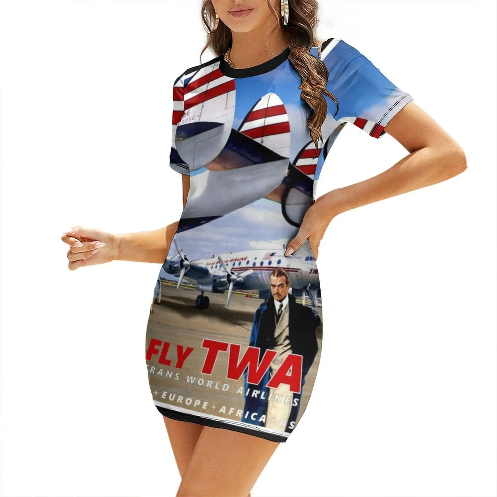 TWA : Trans World Airlines Vintage Advertising Print Short-Sleeved Dress clothing women summer 2025 summer dresses Dress
TWA : Trans World Airlines Vintage Advertising Print Short-Sleeved Dress clothing women summer 2025 summer dresses Dress
