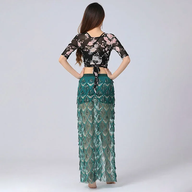 Женский костюм для танца живота, танцевальный костюм для восточных танцев 
Женский костюм для танца живота, танцевальный костюм для восточных танцев