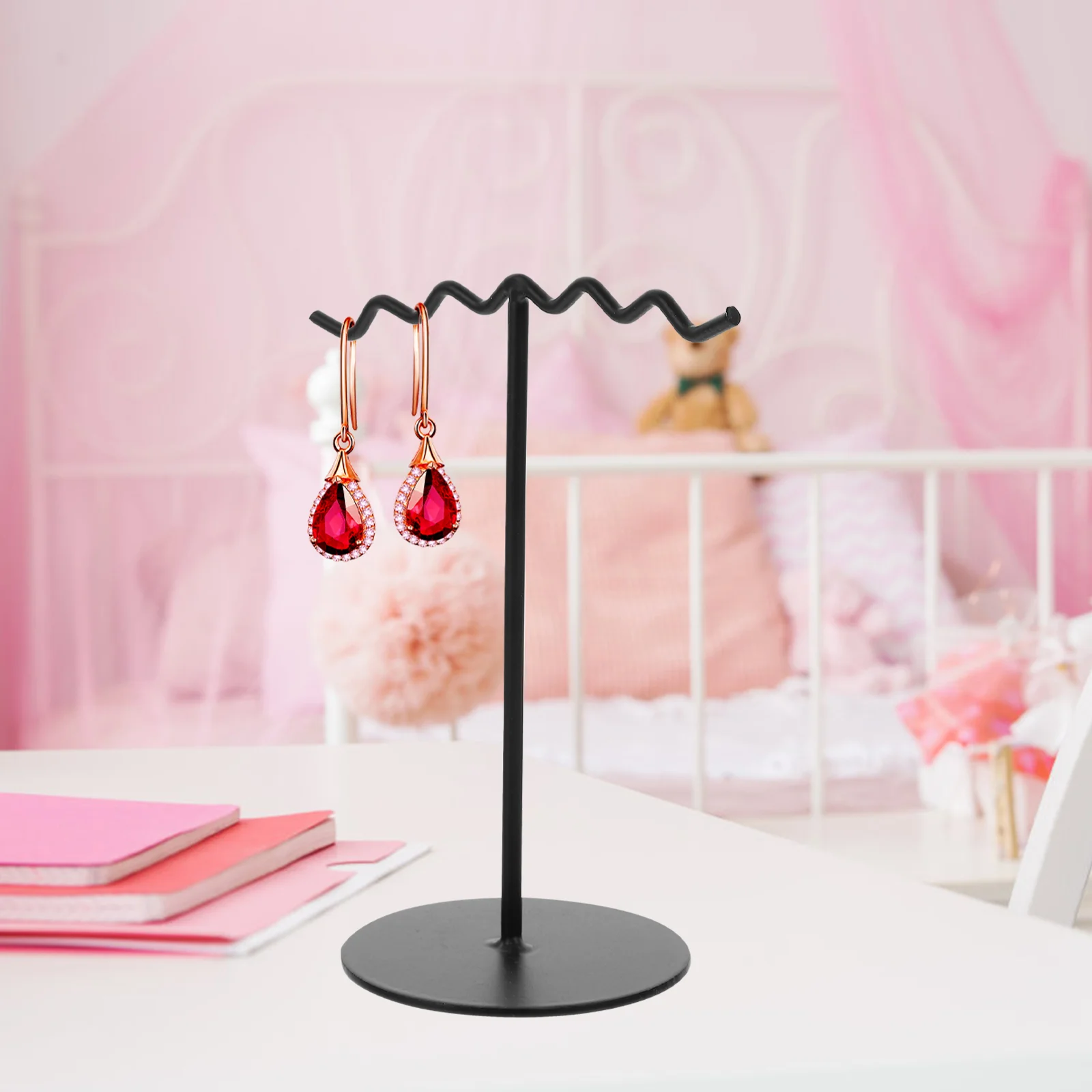 Black Desktop Jewelry Storage Display Rack Earring Holder Necklace Stand Material Home Shop Gallery Trade Shows
Black Desktop Jewelry Storage Display Rack Earring Holder Necklace Stand Material Home Shop Gallery Trade Shows