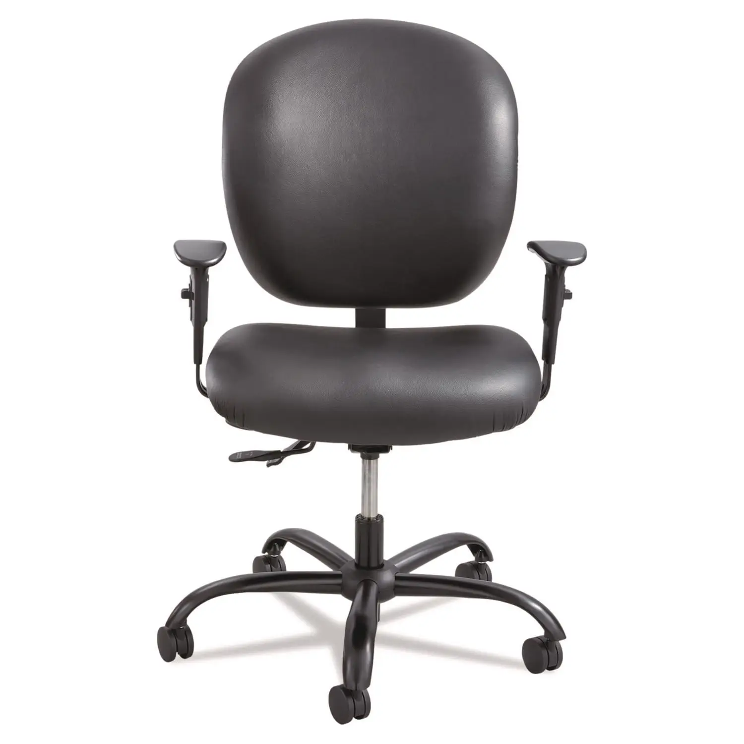 24/7 Intensive Use Ergonomic Office Chair Black Vinyl High Density Foam Adjustable Arms Heavy Duty Base 350lb, Customized
24/7 Intensive Use Ergonomic Office Chair Black Vinyl High Density Foam Adjustable Arms Heavy Duty Base 350lb, Customized
