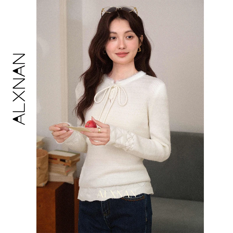 ALXNAN Women Sweater Apricot Raw Edge Neck Tie Long Sleeve Pullover Autumn Winter Warm Casual Fashion Versatile Knit Top L60139
ALXNAN Women Sweater Apricot Raw Edge Neck Tie Long Sleeve Pullover Autumn Winter Warm Casual Fashion Versatile Knit Top L60139