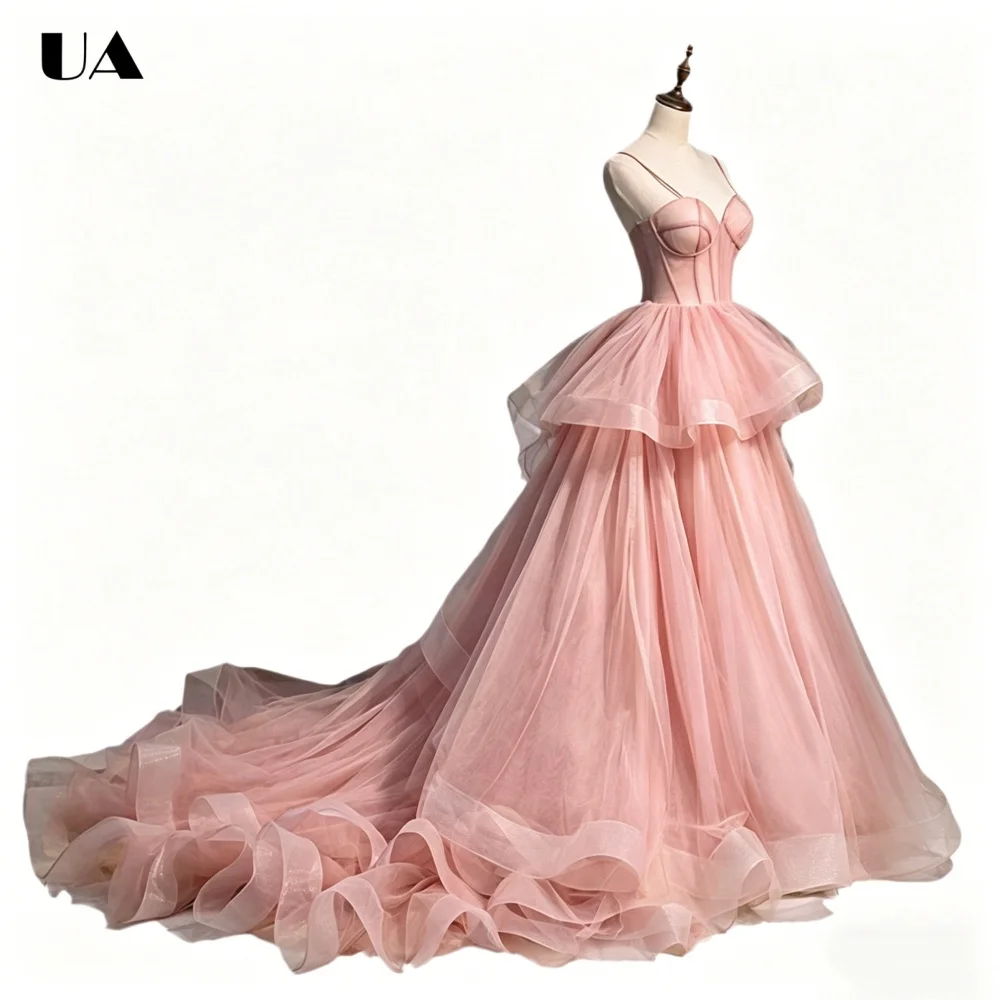 ULBYANRY Customized Solid A-line Layered Evening Dresses for Women Elegant Spaghetti Strap Party Dress Formal Lace-up Ball Gown
ULBYANRY Customized Solid A-line Layered Evening Dresses for Women Elegant Spaghetti Strap Party Dress Formal Lace-up Ball Gown