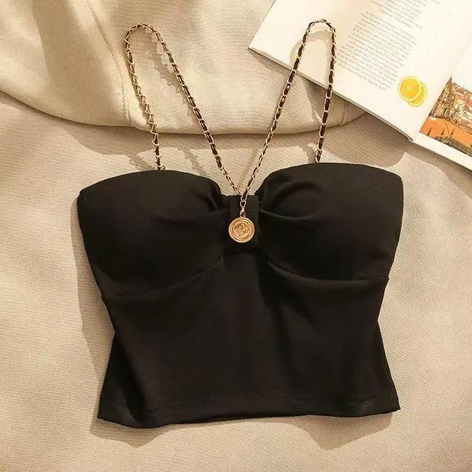 Sexy Chain Strap Halter Vest Top Women's Summer Trendy Small Size Outerwear Bustier Trendy Polka Dot Print Loose Fit Knitwear
Sexy Chain Strap Halter Vest Top Women's Summer Trendy Small Size Outerwear Bustier Trendy Polka Dot Print Loose Fit Knitwear