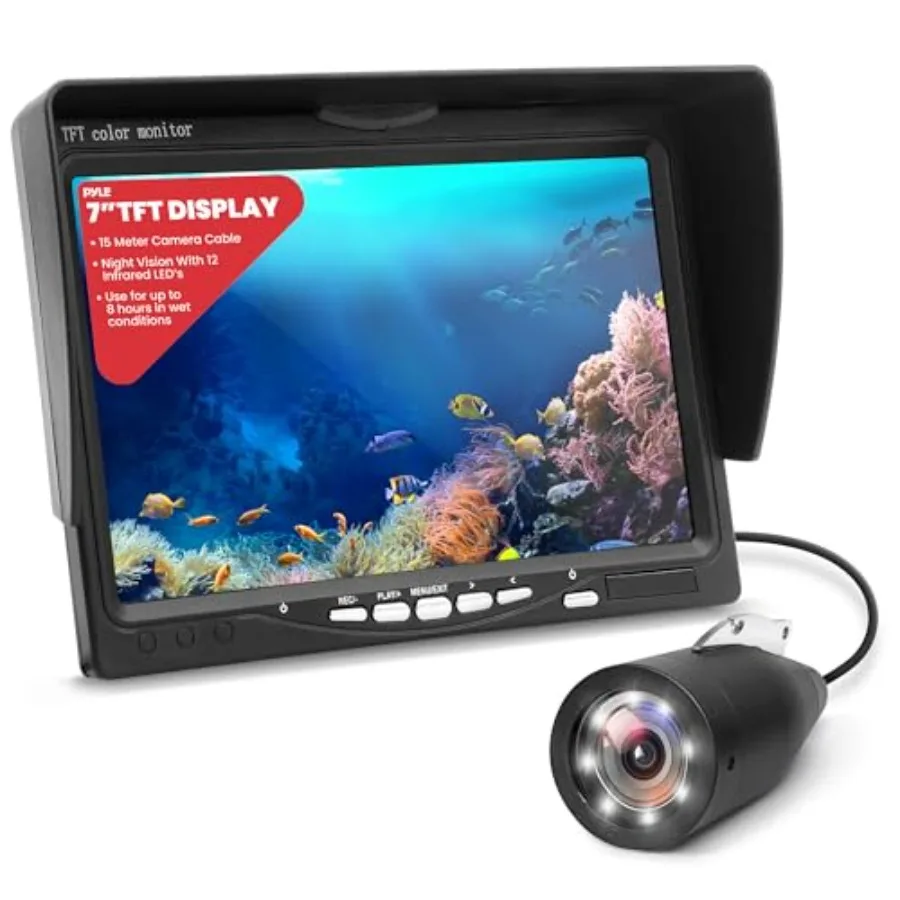 Underwater Fishing Camera with 7-inch TFT LCD Monitor, IP68 Water Resistant Housing, Black, Night Vision via Infrared LED, Remo
Underwater Fishing Camera with 7-inch TFT LCD Monitor, IP68 Water Resistant Housing, Black, Night Vision via Infrared LED, Remo