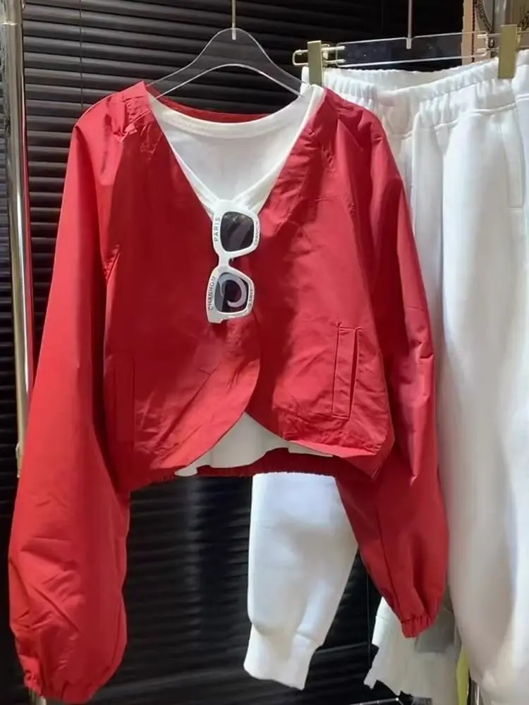 Korean Sle Red ort Svel Women's irt Outerwear Summer Thin Sunscreen Cardigan Top Loose Fit V-Ne Regular Length
Korean Sle Red ort Svel Women's irt Outerwear Summer Thin Sunscreen Cardigan Top Loose Fit V-Ne Regular Length