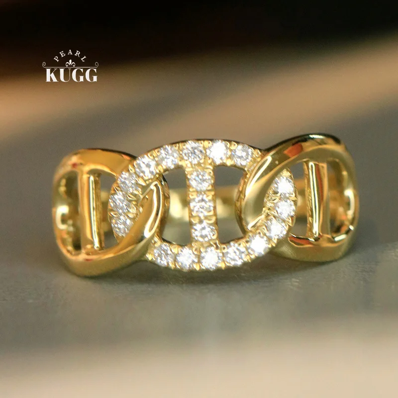KUGG 100% 18K White/Yellow Gold Rings Fashion Pig Nose Shape Real Natural Diamond Engagement Ring for Women High Party Jewelry
KUGG 100% 18K White/Yellow Gold Rings Fashion Pig Nose Shape Real Natural Diamond Engagement Ring for Women High Party Jewelry