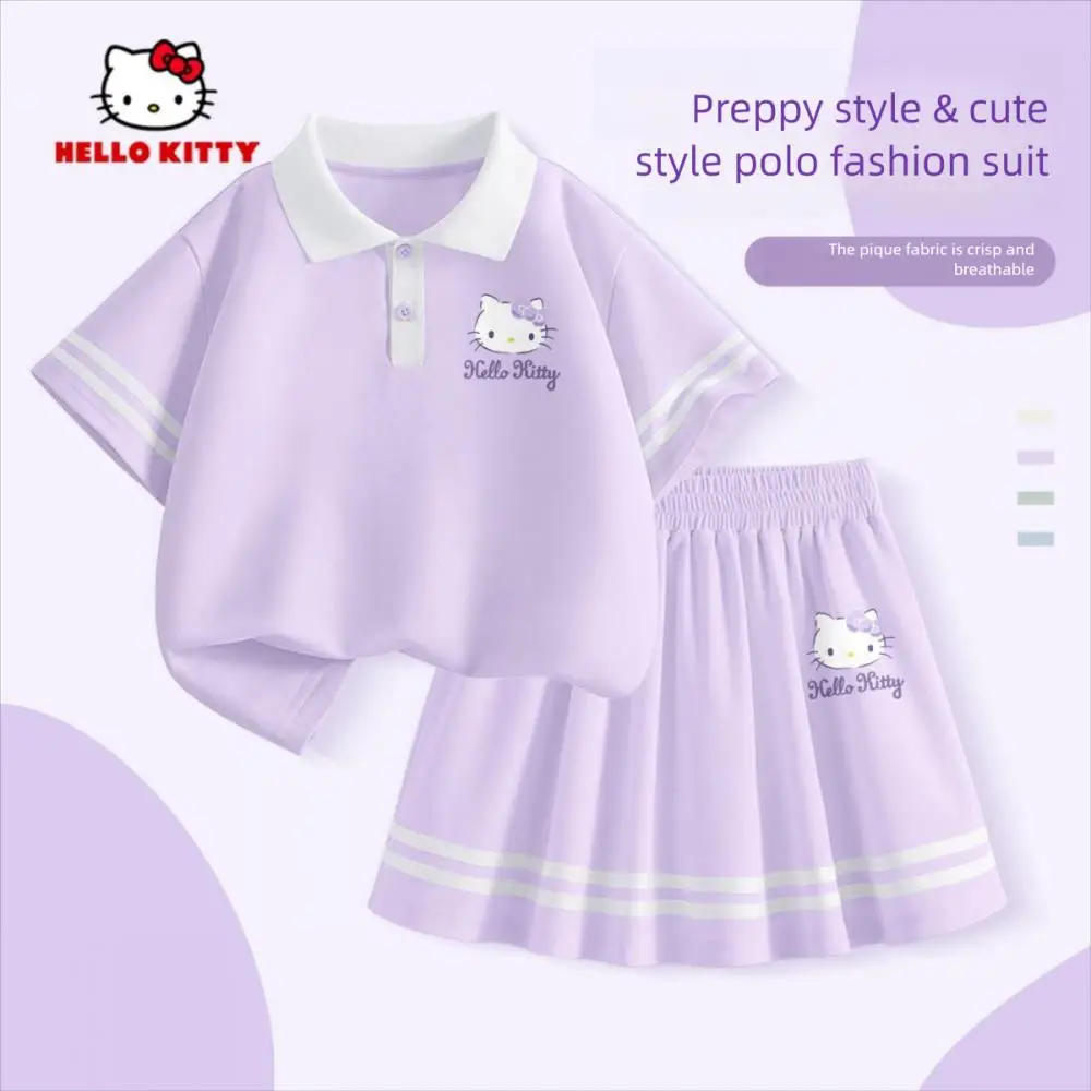 MINISO HelloKitty POLO T-shirt Skirt Set Sports Top with Inner Lining Tennis Qunzi Summer New Cartoon Cute Girls' Clothing
MINISO HelloKitty POLO T-shirt Skirt Set Sports Top with Inner Lining Tennis Qunzi Summer New Cartoon Cute Girls' Clothing