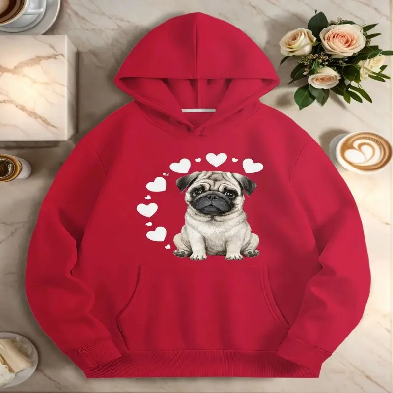 Winter Fall Clothes Oversize Female Sweatshirt Plus Size Women Red Pug Hearts Adorable Cartoon Dog Print Long Sleeve Round Neck
Winter Fall Clothes Oversize Female Sweatshirt Plus Size Women Red Pug Hearts Adorable Cartoon Dog Print Long Sleeve Round Neck