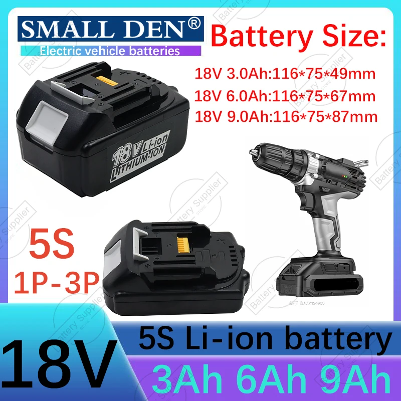 9Ah 6Ah 3Ah 18V Battery 18650 Lithium-ion Battery Replacement Battery For Makiita BL1830 BL1860 BL1890 LXT400 Power Tools
9Ah 6Ah 3Ah 18V Battery 18650 Lithium-ion Battery Replacement Battery For Makiita BL1830 BL1860 BL1890 LXT400 Power Tools