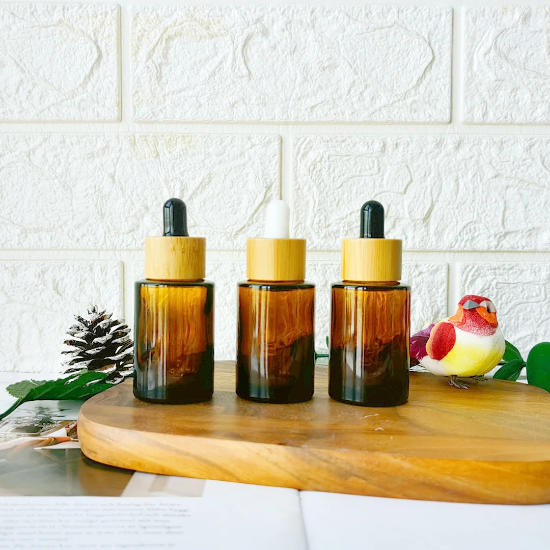 240* 1oz 30ml Empty Amber Glass Essential Oil Dropper Bottle Refillable Liquid Perfume Flacon Cosmetic Travel Bottles Bamboo Lid
240* 1oz 30ml Empty Amber Glass Essential Oil Dropper Bottle Refillable Liquid Perfume Flacon Cosmetic Travel Bottles Bamboo Lid