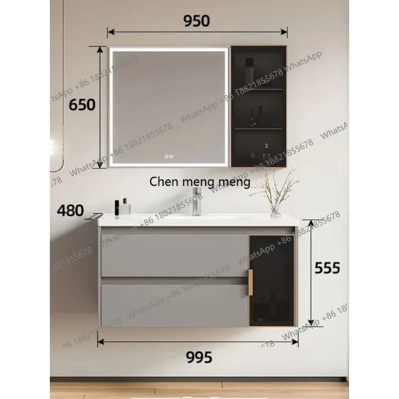 H Fashion gray bathroom combination cabinet ceramic integrated basin toilet face wash table defogging smart mirror
H Fashion gray bathroom combination cabinet ceramic integrated basin toilet face wash table defogging smart mirror