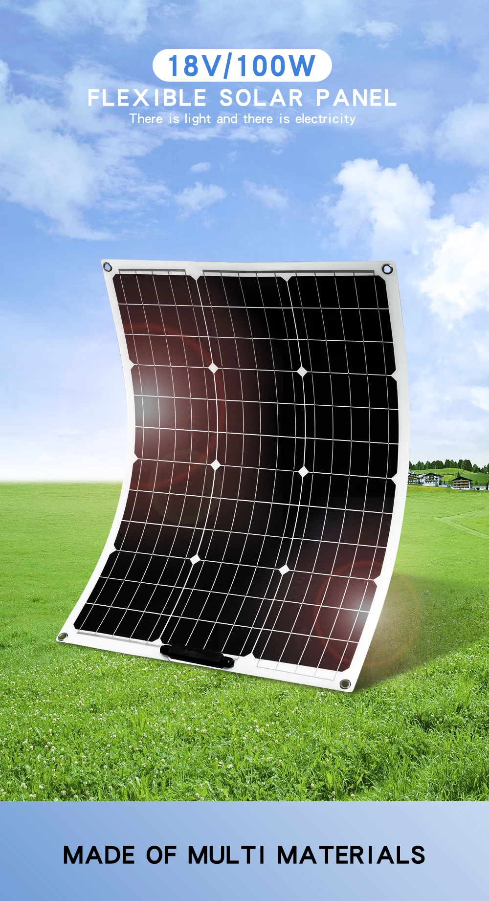SMARAAD 100W 200w 18V Flexible Solar Panel Kit Waterproof High Efficiency DC Charging Line Controller Lightweight Free Sun Power
SMARAAD 100W 200w 18V Flexible Solar Panel Kit Waterproof High Efficiency DC Charging Line Controller Lightweight Free Sun Power