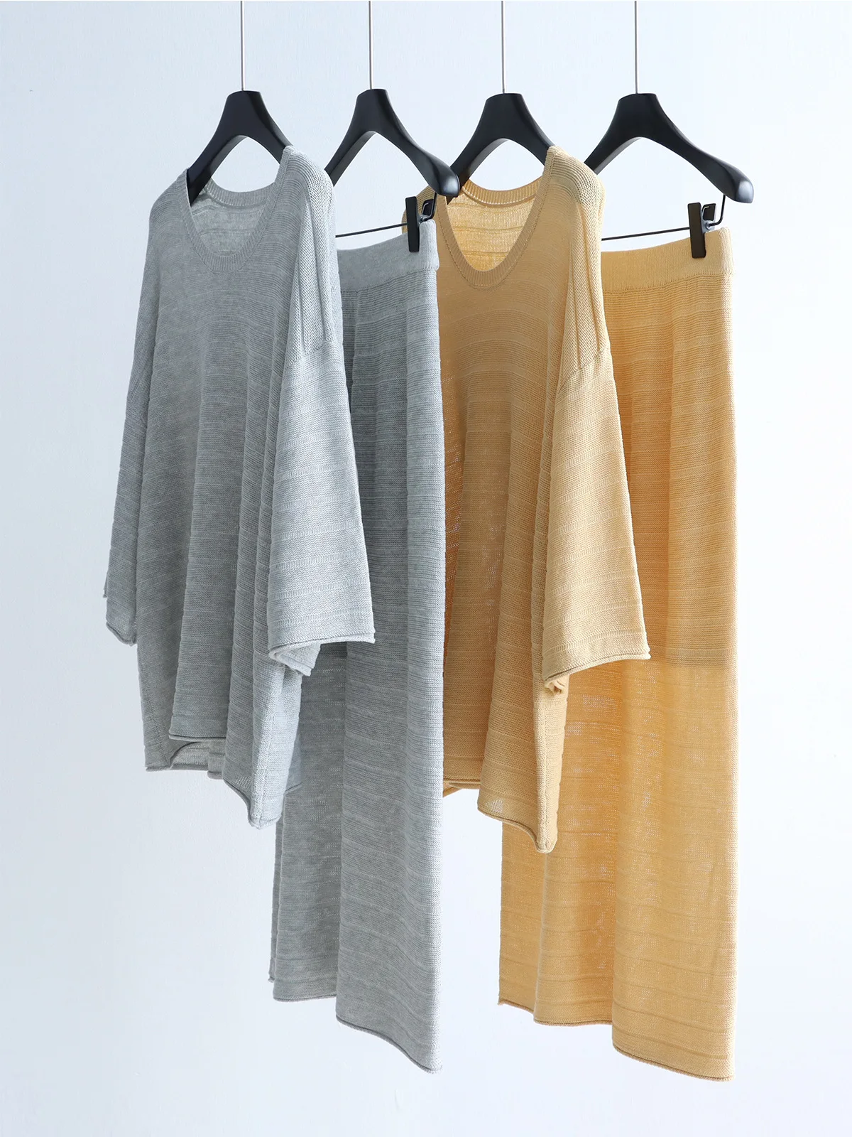 Dave&di Micro Transparent Hollow Summer Linen Two-piece Set U-neck Mid Sleeve Knitted Sweater Loose Cover Shirt+straight Tube
Dave&di Micro Transparent Hollow Summer Linen Two-piece Set U-neck Mid Sleeve Knitted Sweater Loose Cover Shirt+straight Tube