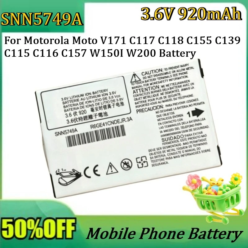 New High Quality 3.6V 920mAh SNN5749A Battery For Motorola Moto V171 C117 C118 C155 C139 C115 C116 C157 W150I W200 Battery
New High Quality 3.6V 920mAh SNN5749A Battery For Motorola Moto V171 C117 C118 C155 C139 C115 C116 C157 W150I W200 Battery