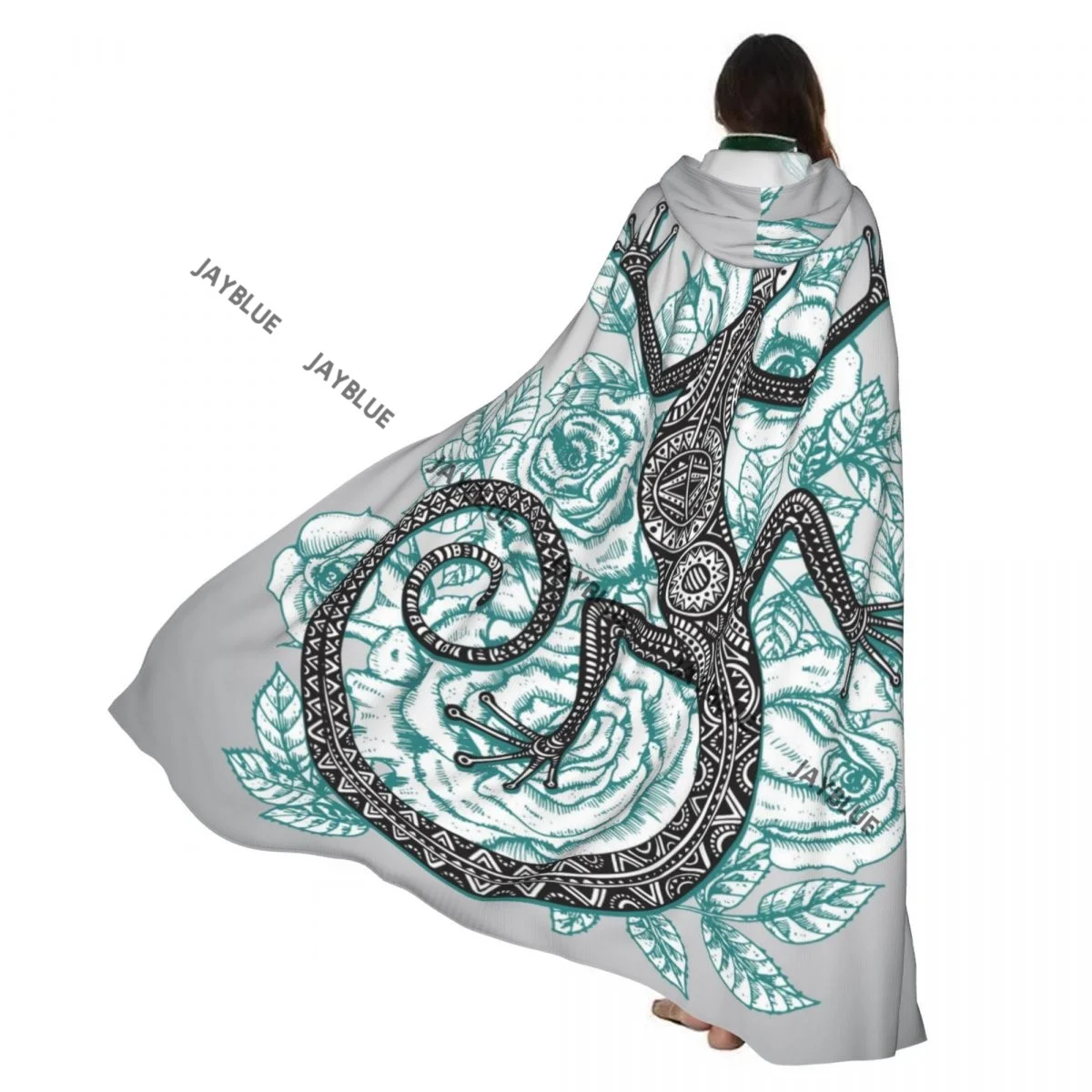 Hooded Cloak Unisex Cloak with Hood Ethnic Tribal Lizard With Mint Roses Flowers Cloak Vampire Witch Cape Cosplay Costume
Hooded Cloak Unisex Cloak with Hood Ethnic Tribal Lizard With Mint Roses Flowers Cloak Vampire Witch Cape Cosplay Costume