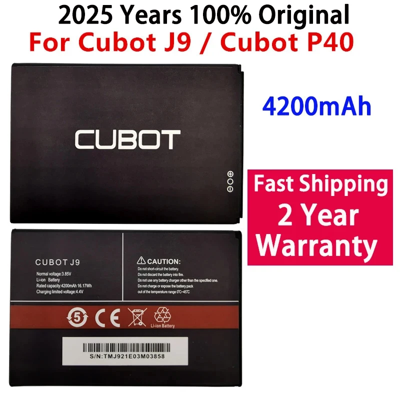 2025 years 100% Original 4200mAh Battery For Cubot J9 P40 Mobile Phone High Quality Replacement Batteries Bateria Batterij
2025 years 100% Original 4200mAh Battery For Cubot J9 P40 Mobile Phone High Quality Replacement Batteries Bateria Batterij