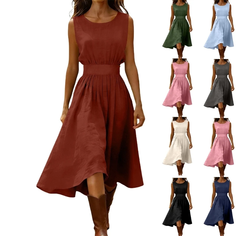 Women's Sleeveless Maxi Dress for Spring, Wedding, Wedding Guest, Flared, Elegant, Flowy Beach Dress 6XDA
Women's Sleeveless Maxi Dress for Spring, Wedding, Wedding Guest, Flared, Elegant, Flowy Beach Dress 6XDA