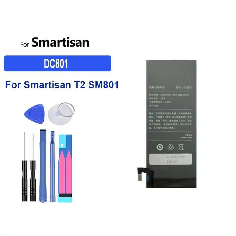 DC801 аккумулятор большой емкости 2670 мАч для мобильного телефона Smartisan T2 SM801
DC801 аккумулятор большой емкости 2670 мАч для мобильного телефона Smartisan T2 SM801