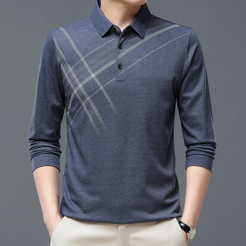 BROWON Striped T-shirts Men 2024 Spring and Autumn Fashion Long Sleeve Print Tee Tops Turn-down Collar Long Sleeve Men Tshirts
BROWON Striped T-shirts Men 2024 Spring and Autumn Fashion Long Sleeve Print Tee Tops Turn-down Collar Long Sleeve Men Tshirts