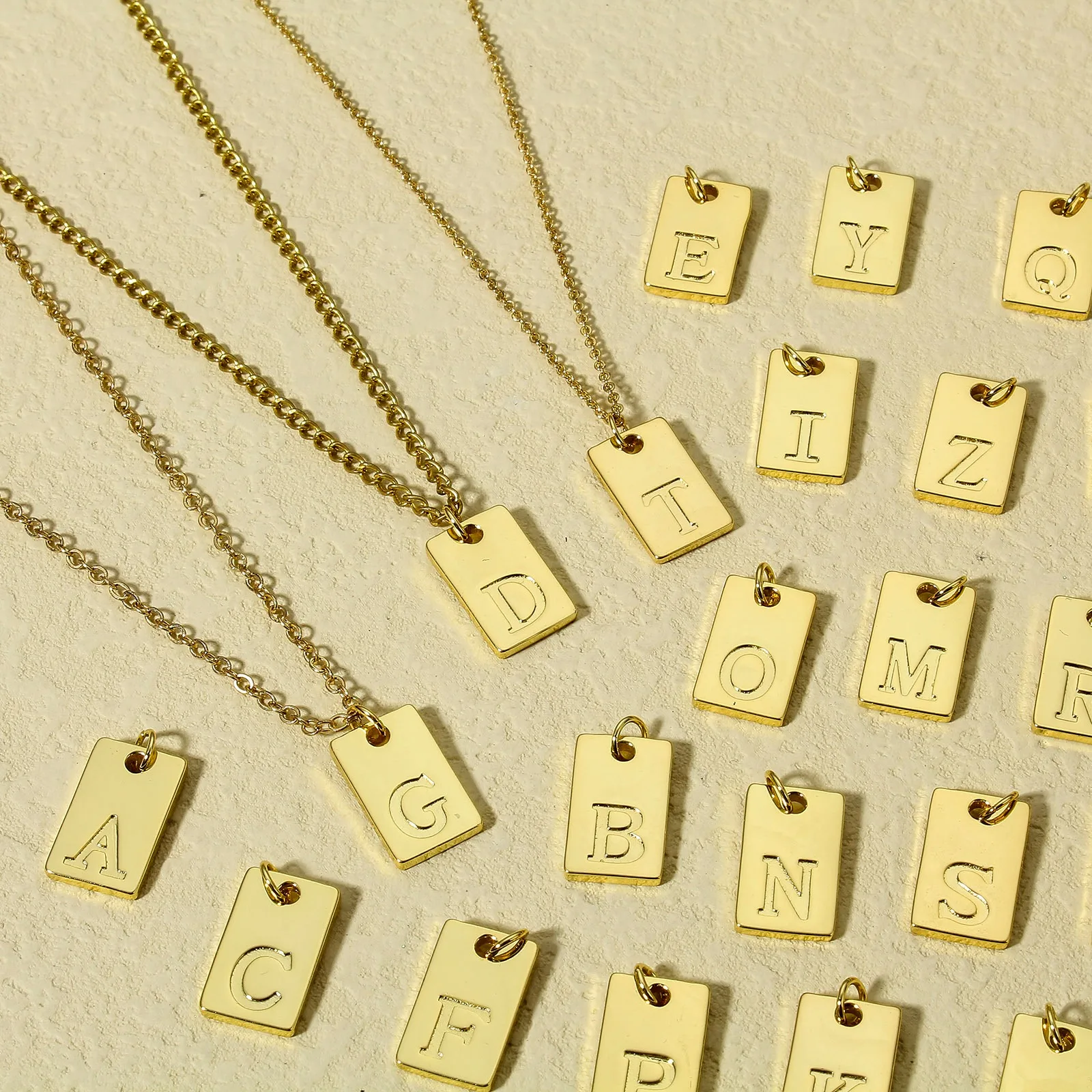 1pc Brass Charms Gold Color Rectangle Capital Letter Message " A-Z " Pendant Women DIY Necklace Jewelry Findings 19mm x 10mm
1pc Brass Charms Gold Color Rectangle Capital Letter Message " A-Z " Pendant Women DIY Necklace Jewelry Findings 19mm x 10mm