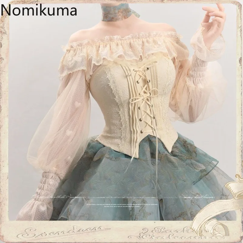 Lolita Style Blouse for Women Slash Neck Tunic Shirts Crop Tops 2025 Blusas Mujer De Moda Ruffles Bandage Tunic Summer Blouses
Lolita Style Blouse for Women Slash Neck Tunic Shirts Crop Tops 2025 Blusas Mujer De Moda Ruffles Bandage Tunic Summer Blouses