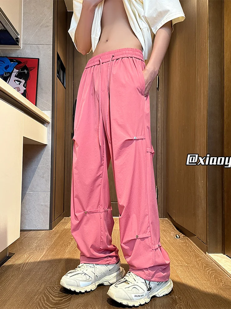 Розовые повседневные брюки Dopne для мужчин, летние ледяные шелковые брюки Qui Dry, прямые брюки, широкие брюки с заклепками, рабочая одежда, свободная посадка, молодежная...
Розовые повседневные брюки Dopne для мужчин, летние ледяные шелковые брюки Qui Dry, прямые брюки, широкие брюки с заклепками, рабочая одежда, свободная посадка, молодежная...