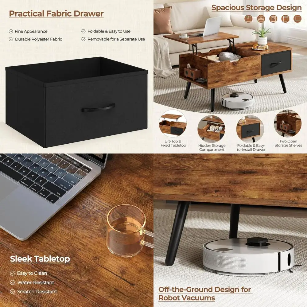 Rustic Brown Coffee Table with 39.5 Lift-Top Storage and Hidden Compartment for Dining or Living Room
Rustic Brown Coffee Table with 39.5 Lift-Top Storage and Hidden Compartment for Dining or Living Room