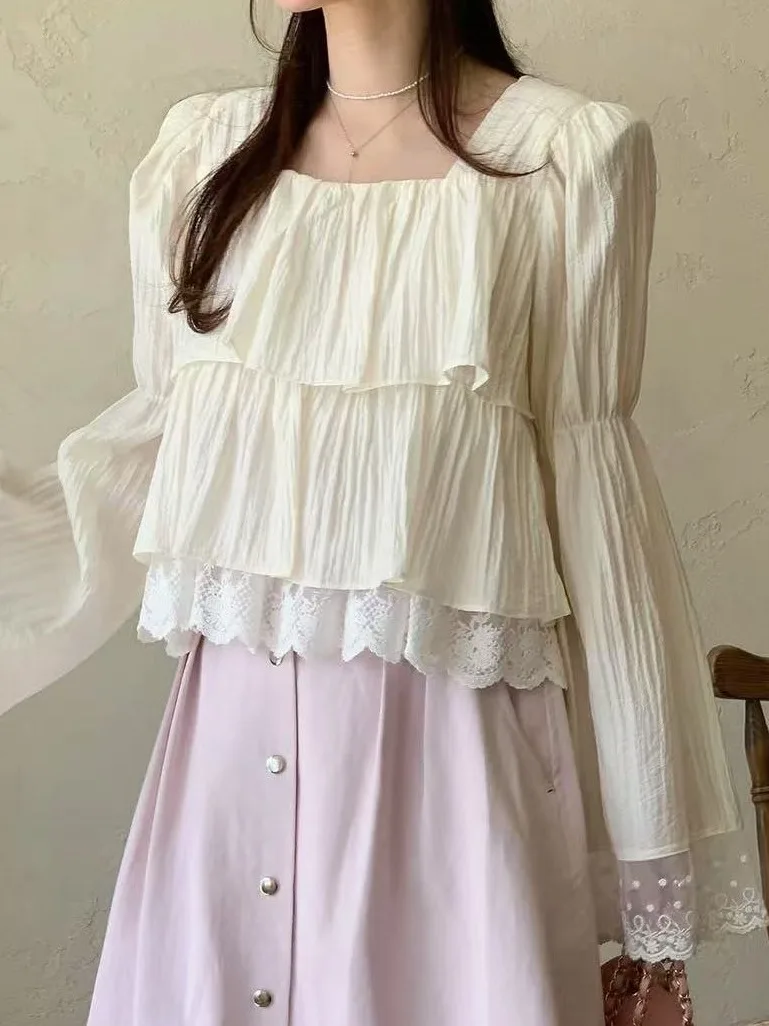 Ele, свободная женская одежда с кружевной отделкой и квадратным воротником Bell Sve, корейский длинный све, с цветочным принтом, ранняя осень, новое поступление
Ele, свободная женская одежда с кружевной отделкой и квадратным воротником Bell Sve, корейский длинный све, с цветочным принтом, ранняя осень, новое поступление